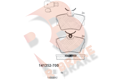 RB1352700 R BRAKE Комплект тормозных колодок, дисковый тормоз