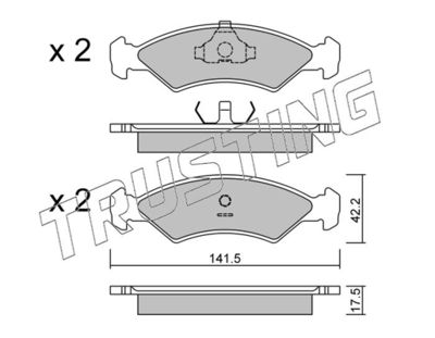 0450 TRUSTING Комплект тормозных колодок, дисковый тормоз