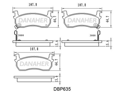 DBP635 DANAHER Комплект тормозных колодок, дисковый тормоз