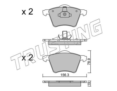 5662 TRUSTING Комплект тормозных колодок, дисковый тормоз