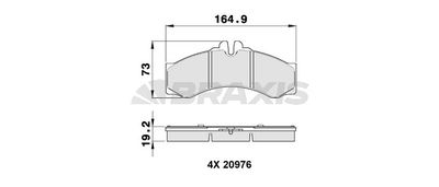 AA0142 BRAXIS Комплект тормозных колодок, дисковый тормоз