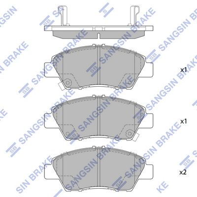 SP1463A Hi-Q Комплект тормозных колодок, дисковый тормоз