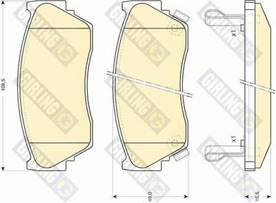 6110129 GIRLING Комплект тормозных колодок, дисковый тормоз