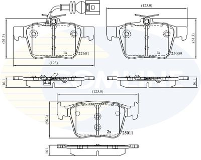 CBP12157 COMLINE Комплект тормозных колодок, дисковый тормоз