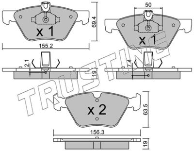 2611 TRUSTING Комплект тормозных колодок, дисковый тормоз
