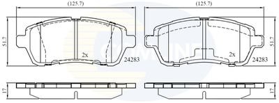 CBP01618 COMLINE Комплект тормозных колодок, дисковый тормоз