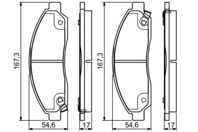 0986495159 BOSCH Комплект тормозных колодок, дисковый тормоз