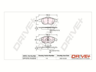 DP1010100293 Dr!ve+ Комплект тормозных колодок, дисковый тормоз