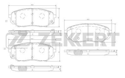 BS1382 ZEKKERT Комплект тормозных колодок, дисковый тормоз