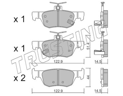 12260 TRUSTING Комплект тормозных колодок, дисковый тормоз