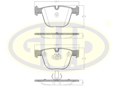 GBP089200 G.U.D. Комплект тормозных колодок, дисковый тормоз