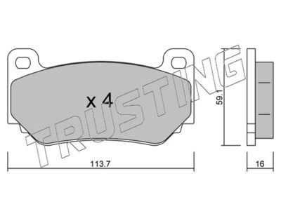 4060 TRUSTING Комплект тормозных колодок, дисковый тормоз
