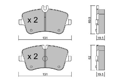 BPMB1007 AISIN Комплект тормозных колодок, дисковый тормоз