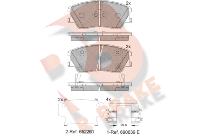 RB2402 R BRAKE Комплект тормозных колодок, дисковый тормоз