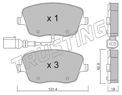 5631 TRUSTING Комплект тормозных колодок, дисковый тормоз