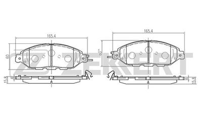 BS3015 ZEKKERT Комплект тормозных колодок, дисковый тормоз