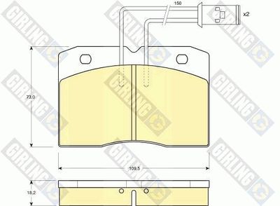 6111529 GIRLING Комплект тормозных колодок, дисковый тормоз