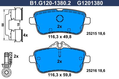 B1G12013802 GALFER Комплект тормозных колодок, дисковый тормоз