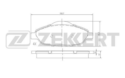 BS2825 ZEKKERT Комплект тормозных колодок, дисковый тормоз