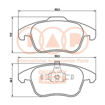 70452021P IAP QUALITY PARTS Комплект тормозных колодок, дисковый тормоз