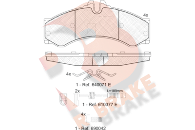 RB1126203 R BRAKE Комплект тормозных колодок, дисковый тормоз