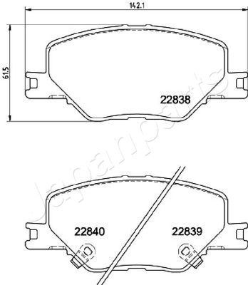 PA0417AF JAPANPARTS Комплект тормозных колодок, дисковый тормоз