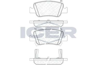 181870 ICER Комплект тормозных колодок, дисковый тормоз