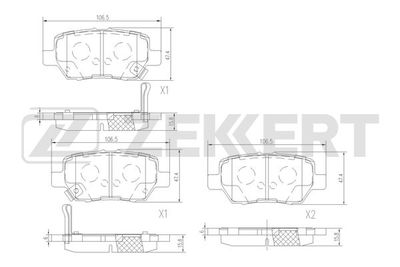 BS1517 ZEKKERT Комплект тормозных колодок, дисковый тормоз