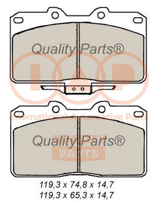 70412076 IAP QUALITY PARTS Комплект тормозных колодок, дисковый тормоз