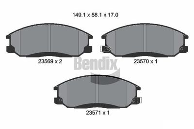 BPD1367 BENDIX Braking Комплект тормозных колодок, дисковый тормоз