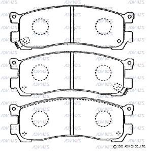 SN657P ADVICS Комплект тормозных колодок, дисковый тормоз