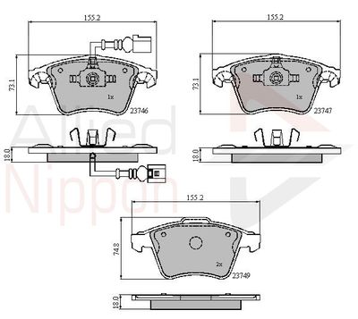 ADB11312 COMLINE Комплект тормозных колодок, дисковый тормоз