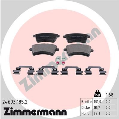 246931852 ZIMMERMANN Комплект тормозных колодок, дисковый тормоз