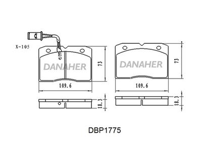 DBP1775 DANAHER Комплект тормозных колодок, дисковый тормоз