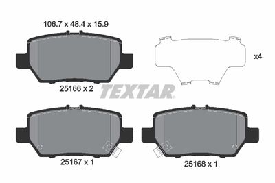 2516601 TEXTAR Комплект тормозных колодок, дисковый тормоз