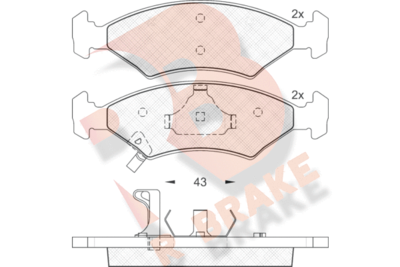 RB1185 R BRAKE Комплект тормозных колодок, дисковый тормоз