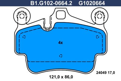 B1G10206642 GALFER Комплект тормозных колодок, дисковый тормоз