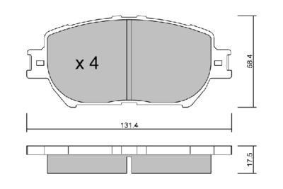 BPTO1023 AISIN Комплект тормозных колодок, дисковый тормоз