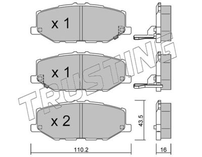 12150 TRUSTING Комплект тормозных колодок, дисковый тормоз