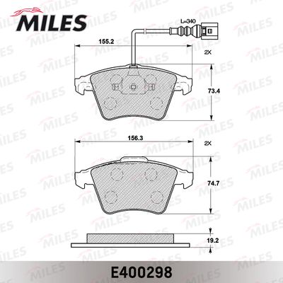 E400298 MILES Комплект тормозных колодок, дисковый тормоз