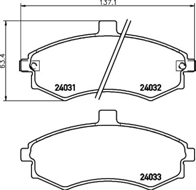 8DB355028181 HELLA Комплект тормозных колодок, дисковый тормоз