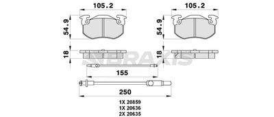 AB0302 BRAXIS Комплект тормозных колодок, дисковый тормоз