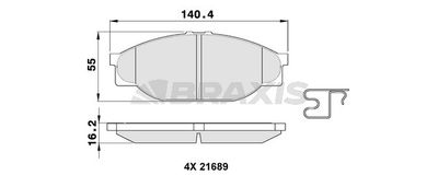 AB0381 BRAXIS Комплект тормозных колодок, дисковый тормоз