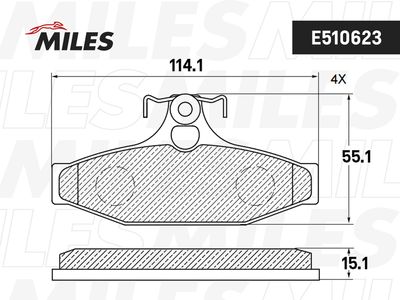 E510623 MILES Комплект тормозных колодок, дисковый тормоз