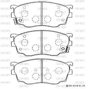 SN872P ADVICS Комплект тормозных колодок, дисковый тормоз