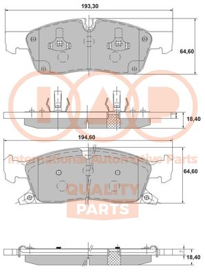 70410051 IAP QUALITY PARTS Комплект тормозных колодок, дисковый тормоз