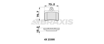 AA0132 BRAXIS Комплект тормозных колодок, дисковый тормоз