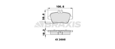 AA0235 BRAXIS Комплект тормозных колодок, дисковый тормоз