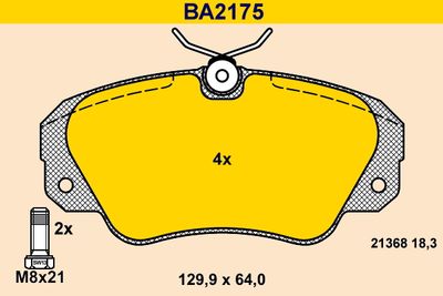 BA2175 BARUM Комплект тормозных колодок, дисковый тормоз