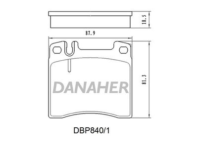 DBP8401 DANAHER Комплект тормозных колодок, дисковый тормоз